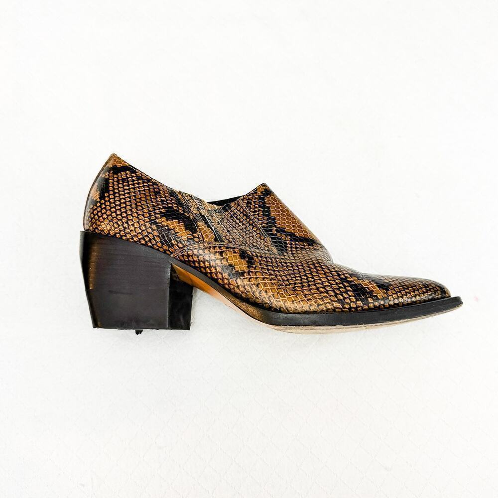 Chloe Rylee Python Embossed Leather Booties Shoes Size 41 Italy - Picture 3 of 5